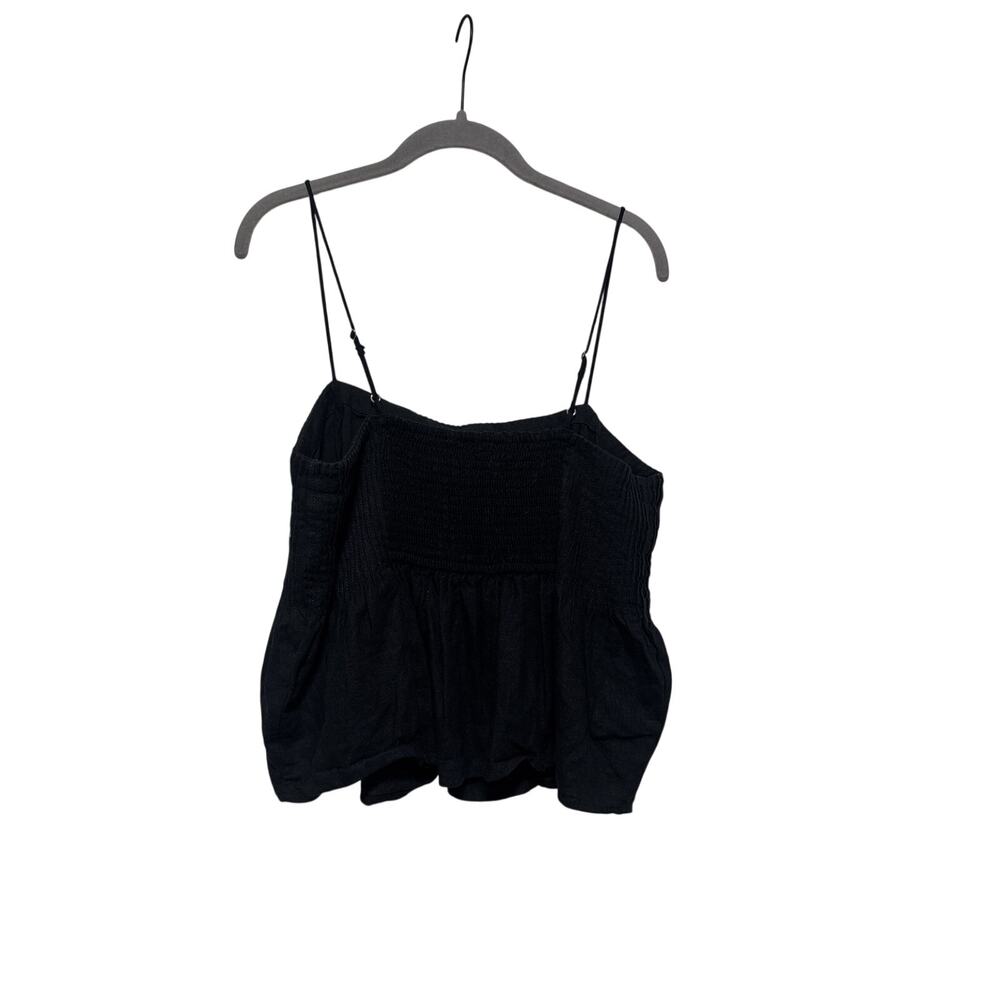 Abercrombie & Fitch Black Ribbed Peplum Crop Top L - Picture 9 of 9